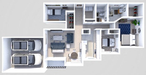 Floor plan for 3 beds, 2 baths, 1470 sqft